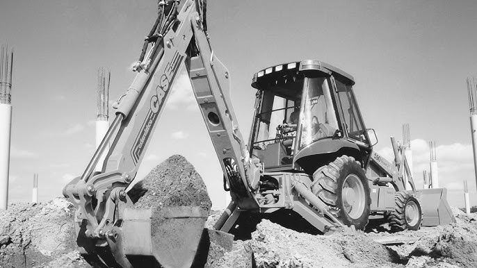 Retroexcavadora en una obra